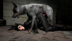 3d animated batman:_arkham_city batman_(series) bestiality black_hair bodysuit boots canid canine canine_genitalia canine_penis canis catwoman dc_comics dog dog_penis doggy_style face_down female feral feral_on_female feral_on_human feral_penetrating garry's_mod gmod green_eyes human interspecies knot lipstick mammal noname55 open_mouth penis top_down_bottom_up vaginal_penetration zoophilia