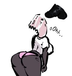 battle_for_dream_island big_ass big_breasts black_body black_penis disembodied_penis erect_nipples loe-h nipples nipples_visible_through_clothing object_shows panties penis penis_awe saw_(bfdi) shirt