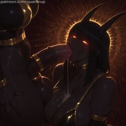 1futa 1girl1futa 1girls 2d ai_generated balls big_breasts blowjob breasts busty cock cum curvaceous curvaceous_figure curvy curvy_body curvy_figure curvy_futa curvy_hips demon dick dickgirl duo female futa_on_female futadom futanari intersex penis quantrup sex toned toned_futa