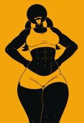abs ai ai-created ai_assisted ai_generated ass_visible_through_thighs athletic athletic_body athletic_female athletic_wear big_breasts black_body black_hair black_skin bratty bratty_smile cameltoe character clothed clothed_female clothing crop_top cropped_shirt double_ponytail drool drool_string drooling female female_focus female_only gym_clothes gym_clothing gym_shorts hands_on_hips ihatethemic large_breasts medium_breasts naughty_face no_eyes oc original original_character pictogram pictographics pigtails saliva saliva_string saliva_trail seductive seductive_look seductive_pose seductive_smile sfw sharp_teeth simple_background solo solo_female solo_focus solo_girl sports_bra sports_shorts sportswear stick_figure sticking_out_tongue sticking_tongue_out stickwoman tagme thick_ass thick_thighs tied_hair tight_clothing toned toned_body toned_female tongue tongue_out twintails warning_sign warning_sign_person wide_hips yoga yoga_shorts