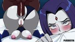 2d 2koma anal anal_grip animated balls big_ass big_boobs biting_sheets bouncing_ass bouncing_breast dc_comics doggystyle gif goth penis plusbestia rachel_roth raven_(dc) rolling_eyes superheroine sweating teen_titans