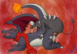 2014 2boys alternate_color anal asbel_lhant_(artist) ass blush canine charizard closed_eyes cum cum_on_ass dragon eyelashes feral feral_on_feral fire furry gay grey_dragon hi_res houndoom interspecies male male_only mammal nintendo open_mouth orgasm original_character penetration pokémon_(species) pokemon pokemon_(species) pokemon_gsc pokemon_rgby ryanshinyzard scalie scarf sex sharp_teeth shiny_pokemon small_dom_big_sub squeeze teeth tongue wings yaoi