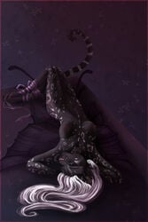 anthro bound breasts feline female fur furry hair long_hair mammal mari nude presenting spots stripes upside-down wings