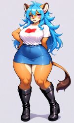 ai_generated anthro anthro_female anthro_only big_breasts female_furry female_only furry furry_female furry_only only_female only_furry pixai sky_(friday_night_funkin)_(cosplay) wide_hips