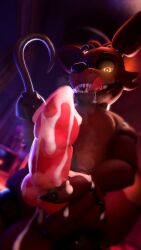 3d_(artwork) animal_genitalia animal_penis animatronic anthro bedroom_eyes blender_(artwork) blurred_background bodily_fluids canid canine canine_genitalia canine_penis claws cum cum_on_hand cum_on_penis digital_media_(artwork) dripping drooling five_nights_at_freddy's fox foxy_(fnaf) genital_fluids genital_focus genitals glowing glowing_eyes grinning_at_viewer hook hook_hand jizzyfox low-angle_view machine male mammal narrowed_eyes penis penis_focus robot robot_anthro saliva saliva_drip saliva_on_tongue saliva_string scottgames seductive sharp_teeth smile smiling_at_viewer solo teeth tongue tongue_out watermark yellow_eyes