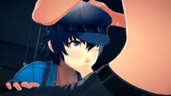 1boy 1girls 3d animated atlus blue_hair dussopsfables face_fucking fellatio mp4 no_sound oral persona persona_4 persona_4:_dancing_all_night shirogane_naoto short_hair tagme tomboy video