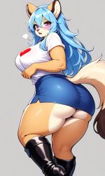 ai_generated anthro anthro_female anthro_only ass ass_focus big_breasts female female_furry female_only furry furry_female furry_only only_furry pixai sky_(friday_night_funkin)_(cosplay) wide_hips