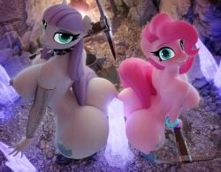 hooves-art huge_ass huge_breasts humanoid my_little_pony pink_body pinkie_pie_(mlp)