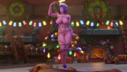 1girls 3d big_breasts blizzard_entertainment bondage christmas female female_only huge_breasts morilymory night_elf nude original_character pinup purple_hair purple_skin raelisenna_nightdream restrained rope santa_hat solo thick_thighs thighhighs voluptuous voluptuous_female warcraft wide_hips winter_veil world_of_warcraft