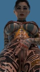 3d gitgudx jack_(mass_effect) tagme tattoo