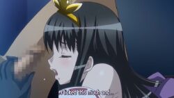 10s 2011 animated black_hair blush brown_eyes censored choker closed_eyes cum cum_in_mouth fellatio female indoors interior licking oral penis pumping sakurada_tongai sound tagme tongue video yumekui:_kusunoha_rumi_choukyou_hen