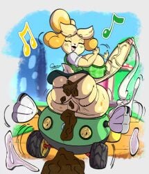 animal_crossing big_ass big_penis carlos_jurado_cartoons edited_image futanari isabelle_(animal_crossing) jiggle scat