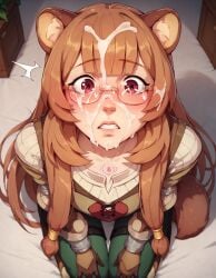 1girls ai_generated animal_ears blush clenched_teeth cum cum_on_face cum_on_glasses cute fetish glasses kneeling long_hair looking_at_viewer obedience on_knees pov pov_eye_contact raccoon_ears raccoon_girl raccoon_tail raphtalia rtxfus rtxfus34 shocked slave slave_tattoo slavegirl solo surprised tail tate_no_yuusha_no_nariagari tattoo the_rising_of_the_shield_hero training unexpected young