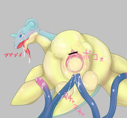 anal anal_sex blue_eyes censored clitoris egg egg_laying female feral hisashi414 horn lapras penetration pokemon pussy tentacle tongue tongue_out