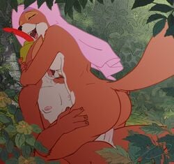 1boy 1girls anthro ass breasts broken_fox canine closed_eyes couple disney duo fangs female fox happy happy_sex hat hood maid_marian male mammal nipples nude open_mouth outdoors penetration penis pussy roary robin_hood_(character) robin_hood_(disney) sex smile straight vaginal_penetration