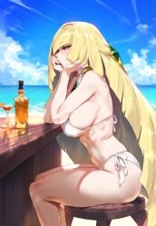 ai_generated beach blonde_hair lusamine_(pokemon) milf panda_ai pokemon