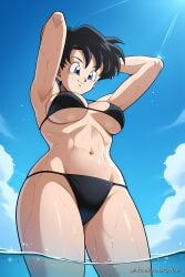 ai_generated aichat beach bikini candid cute dragon_ball pinku pinku.ai pinkuai short_hair videl