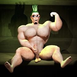 deuce_gorgon flexing_bicep gooner gooning male male_only monster_high solo_male