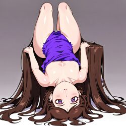 ai_generated aliza_(horrortale) brown_hair horrortale laying_down