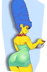 1girls ass captain_squiggins dress female fully_clothed looking_back marge_simpson smile the_simpsons