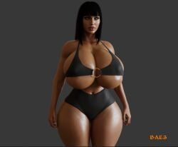 1girls 3d 3d_(artwork) 3d_model big_breasts bikini blender breasts huge_breasts legend_of_queen_opala massive_ass massive_breasts osira tan_body voluptuous wide_hips