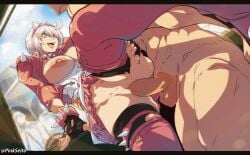 1boy 1girls elphelt_valentine faceless_male guilty_gear pinkseito vaginal_penetration vaginal_sex