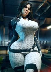 3d 3d_(artwork) big_ass big_breasts fully_clothed huge_ass huge_breasts large_ass miranda_lawson non-nude non_nude rigid3d small_waist solo solo_female tagme wide_hips