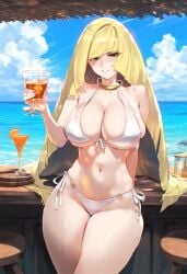 ai_generated beach blonde_hair lusamine_(pokemon) milf panda_ai pokemon