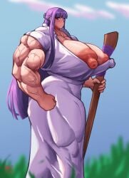 alternate_muscle_size excessive_muscles fern_(sousou_no_frieren) hyper_breasts muscular_female roneesan sousou_no_frieren