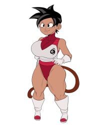 big_ass big_breasts big_thighs black_eyes black_hair boots character_sheet dark-skinned_female dark_skin detnox dragon_ball female female_focus gloves huge_ass huge_breasts huge_thighs monkey_tail original pose posing saiyan saiyan_armor saiyan_girl saiyan_tail solo solo_female solo_focus tufura_(detnox)