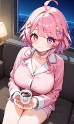 ai_generated coffee essievt fanart room tagme vtuber