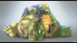 anthro black_penis bowser chubby cum cumshot dragon dragon_ball giran hindpaw king_koopa koopa male male_only mario_(series) masturbation nintendo orgasm paws penis reptile scalie soles the_super_mario_bros._super_show! virus.exe