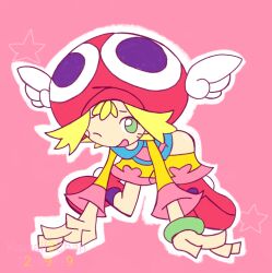 1girls accurate_art_style amitie ass blonde_hair bracelet female female_only hat ibispaintx kawaii3chan kawaii3chan_(artist) legwear long_sleeves no_panties one_eye_closed open_mouth pants_pull pixiv purple_legwear purple_socks puyo_puyo puyo_puyo_artstyle puyo_puyo_fever red_footwear red_shoes sega shoes shorts socks star_(symbol) turtleneck