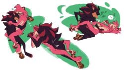 16:9 1boy 1boy1girl 1girls 2025 2d 2d_(artwork) 4_toes amy_rose anthro anthro_on_anthro black_body black_fur blush_lines chest_fur chest_tuft closed_eyes completely_nude digital_drawing_(artwork) duo eulipotyphlan exclamation_point feet female forsakennsfw freckles furry furry_female furry_male grabbing_another's_leg green_eyes hearts hedgehog hedgehog_boy hedgehog_girl hi_res hindpaw holding_hands holding_partner kneeling legs_around_partner's_hips licking licking_another light-skinned_female locked_legs looking_at_partner male male/female mammal missionary missionary_position nude one_eye_closed paws pink_body pink_fur red_stripes sega sex shadow_the_hedgehog softcore sonic_(series) sonic_the_hedgehog_(series) speech_bubble stripes tail tan-skinned_male tongue tuft two_tone_fur widescreen