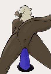 animated anthro anus beard bodily_fluids bovid breasts breath brown_body brown_fur brown_skin caprine dildo dildo_in_pussy dildo_insertion ear_piercing ear_tag exclamation_point facial_hair female fur genital_fluids genitals goat hair hi_res long_hair mammal nude penetration piercing pussy raised_tail riding_dildo sex_toy sex_toy_in_pussy sex_toy_insertion solo solo_focus tail tan_body tan_fur vaginal_fluids vaginal_penetration vaginal_penetration yhr'ytr