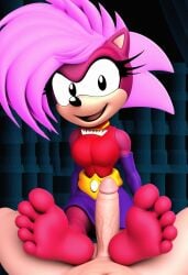 ai_generated feet foot_fetish foot_play footjob happy pawjob paws pov sega sonia_the_hedgehog sonic_(series) sonic_underground uncensored