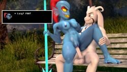 3d animated anthro asriel_dreemurr asriel_dreemurr_(god_form) bench breasts dialogue female huge_cock loop looping_animation male monster monster_girl naked naked_female naked_male no_sound nude nude_female nude_male outdoors penis penis_in_pussy riding sarah_dellen sarahdellen sex sfm sitting source_filmmaker tagme undertale undertale_(series) undyne undyne_(rafaknight) vaginal_sex video