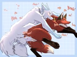 anal anal_sex anthro arctic_fox bite bodily_fluids bruma_(ninafoxxo) canid canine collar colored_cum cum cum_in_ass cum_inside duo female feral fox genital_fluids genitals hi_res humanoid_genitalia humanoid_genitalia_on_feral humanoid_penis humanoid_penis_on_feral humanoid_pussy humanoid_pussy_on_feral looking_pleasured male male/female mammal neck_bite paws penetration penis pussy red_fox sebille_(lavamouse) story story_in_description true_fox unusual_bodily_fluids unusual_cum unusual_genital_fluids vaitins