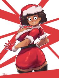 amphibia amphibia_(series) asian_female ass_focus awkward_expression awkward_smile big_ass big_breasts big_butt big_hips big_thighs booty breasts brown_hair christmas christmas_clothing christmas_hat christmas_headwear christmas_outfit cleavage concerned_expression concerned_smile curvy curvy_figure dark-skinned_female dark_hair dark_skin disney disney_channel earrings female female_focus female_only fluffy_collar gloves hot_milf hourglass_figure huge_ass huge_breasts huge_butt huge_hips huge_thighs large_ass large_breasts large_butt looking_at_viewer mature mature_female mature_woman milf mrs._boonchuy nervous_expression nervous_face nervous_smile oum_boonchuy red_clothing santa_costume santa_dress santa_gloves santa_hat smile smiling smiling_at_viewer solo solo_female tagme thai thai_female thedarkzircon tight_clothes tight_clothing tight_dress tight_fit wide_hips woman_focus woman_only worried_expression worried_face worried_look