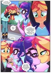 2girls bbmbbf blush breasts comic equestria_girls equestria_untamed female/female female_only friendship_is_magic hasbro looking_at_viewer my_little_pony my_lovely_princess_yuri_is_magic_(comic) nipples nude older older_female palcomix pussy sci-twi sunset_shimmer toon.wtf twilight_sparkle_(mlp) young_adult young_adult_female young_adult_woman yuri