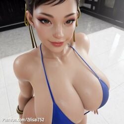 3d 3d_(artwork) 3d_animation 3d_model 3d_render 3dx ai_generated alisai752 animated big_ass big_breasts big_butt bikini blue_bikini bouncing_breasts bracelet brown_eyes brown_hair chun-li chun-li_(fortnite) chun-li_(street_fighter_6) cleavage female female_only looking_at_viewer navel short_playtime shorter_than_10_seconds standing street_fighter tagme thick_thighs video voluptuous voluptuous_female wide_hips