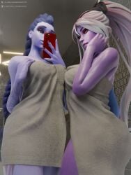 3d 3d_render ass ass_focus blender blender3d blender_cycles breasts breasts dota dota2girls dota_2 drow drow_ranger overwatch overwatch_2 pussy render shower sosiskaba6y towel towel_only wet widowmaker