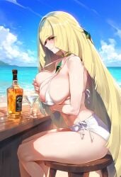 ai_generated beach blonde_hair lusamine_(pokemon) milf panda_ai pokemon