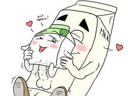 4chan anthro balls blush food_groupie happy happy_sex huge_cock love mascot melvin_milk milk milk_carton penis personification reverse_cowgirl_position sex size_difference straight