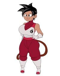 big_ass big_breasts big_thighs black_eyes black_hair boots character_sheet dark-skinned_female dark_skin detnox dragon_ball female female_focus gloves huge_ass huge_breasts huge_thighs monkey_tail original pose posing saiyan saiyan_armor saiyan_girl saiyan_tail solo solo_female solo_focus tufura_(detnox)