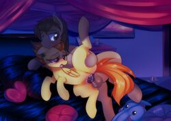 balls bed candle cum cute doctor_whooves_(mlp) elephant equine eyewear friendship_is_magic fur glasses hair horse kohtek mammal my_little_pony one_leg_up open_mouth painting pegasus photo_(object) pillow pony sex spitfire_(mlp) tails wings wonderbolts_(mlp)