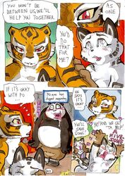 ... anthro areola bear better_late_than_never big_breasts blush breasts cleavage clothed clothing comic daigaijin dialog english_text feline female fondling heart kung_fu_panda ladies_of_the_shade male mammal master_po_ping master_tigress nude page_200 panda song_(kung_fu_panda) text tiger trance transformation