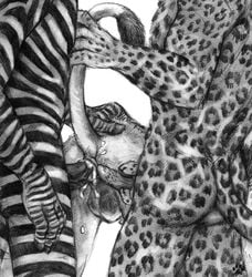 anthro blotch equine feline fur furry leopard lion male male_only mammal multiple_males no_humans tagme yaoi zebra