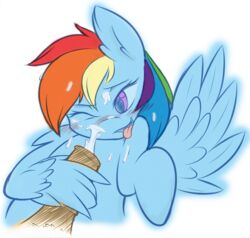 ambris animal_genitalia blush cum cum_on_face disembodied_penis equine female feral friendship_is_magic horsecock male mammal my_little_pony one_eye_closed open_mouth pegasus penis rainbow_dash_(mlp) tongue tongue_out wingjob wings