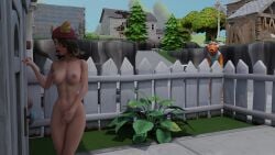 3d 3d_(artwork) beanie beanie_hat beanie_only blush breasts brown_hair brown_hair_female cherrynsfw commission completely_nude completely_nude_female covering_crotch covering_pussy embarrassed embarrassed_female embarrassed_nude_female enf female fishstick_(fortnite) fortnite hat knocking knocking_on_door locked_out locked_out_naked looking_at_another nude nude_female oldkai9 open_mouth outdoors outside petite petite_body petite_female public public_nudity pussy short_hair short_hair_female skye_(fortnite) watermark